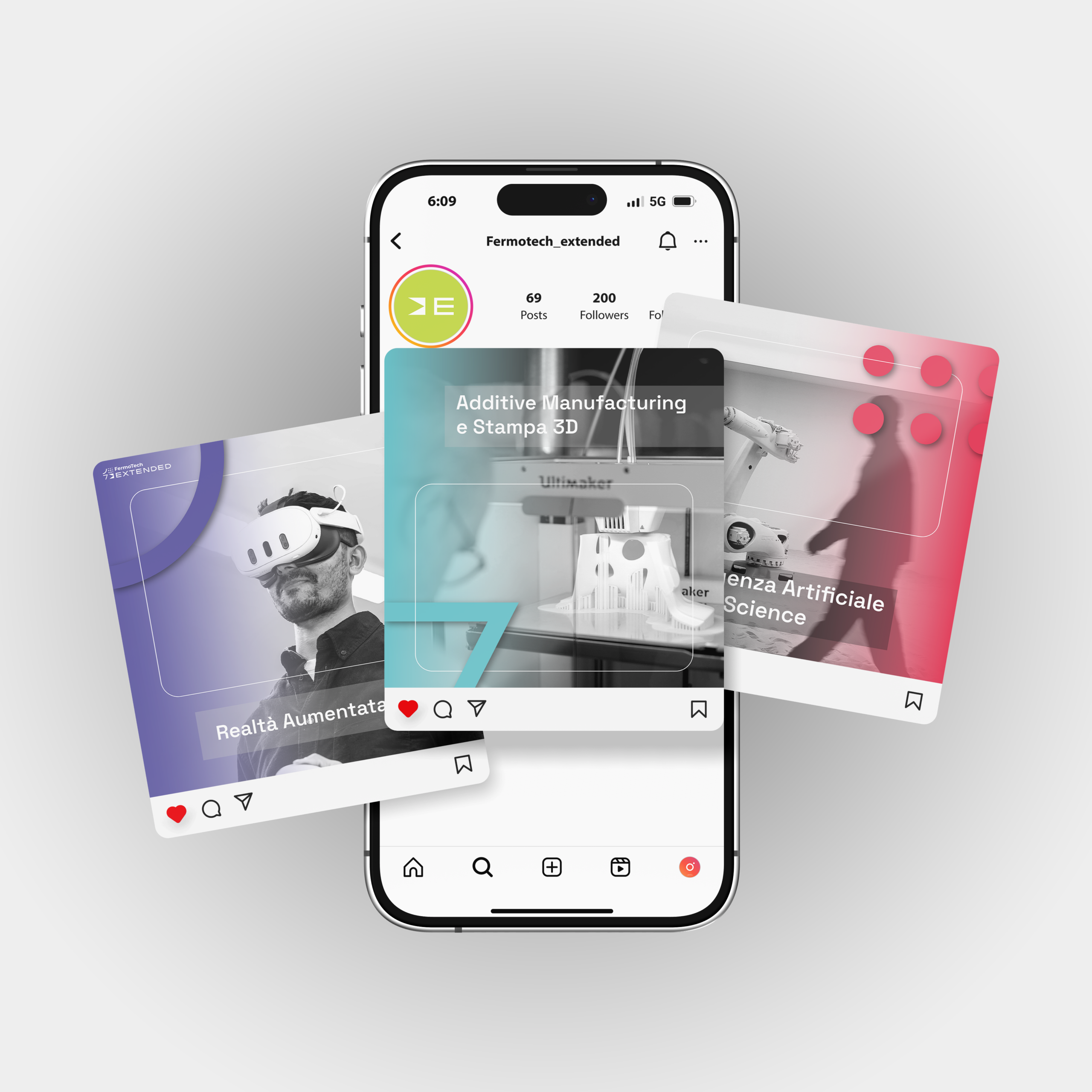 mockup social media fermotech extended su smartphone